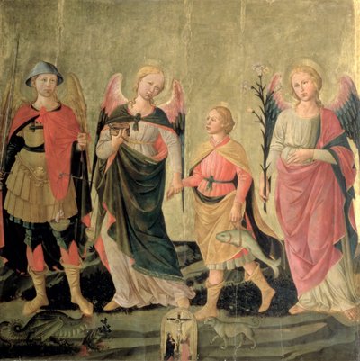 I tre arcangeli e Tobia da Domenico di Michelino
